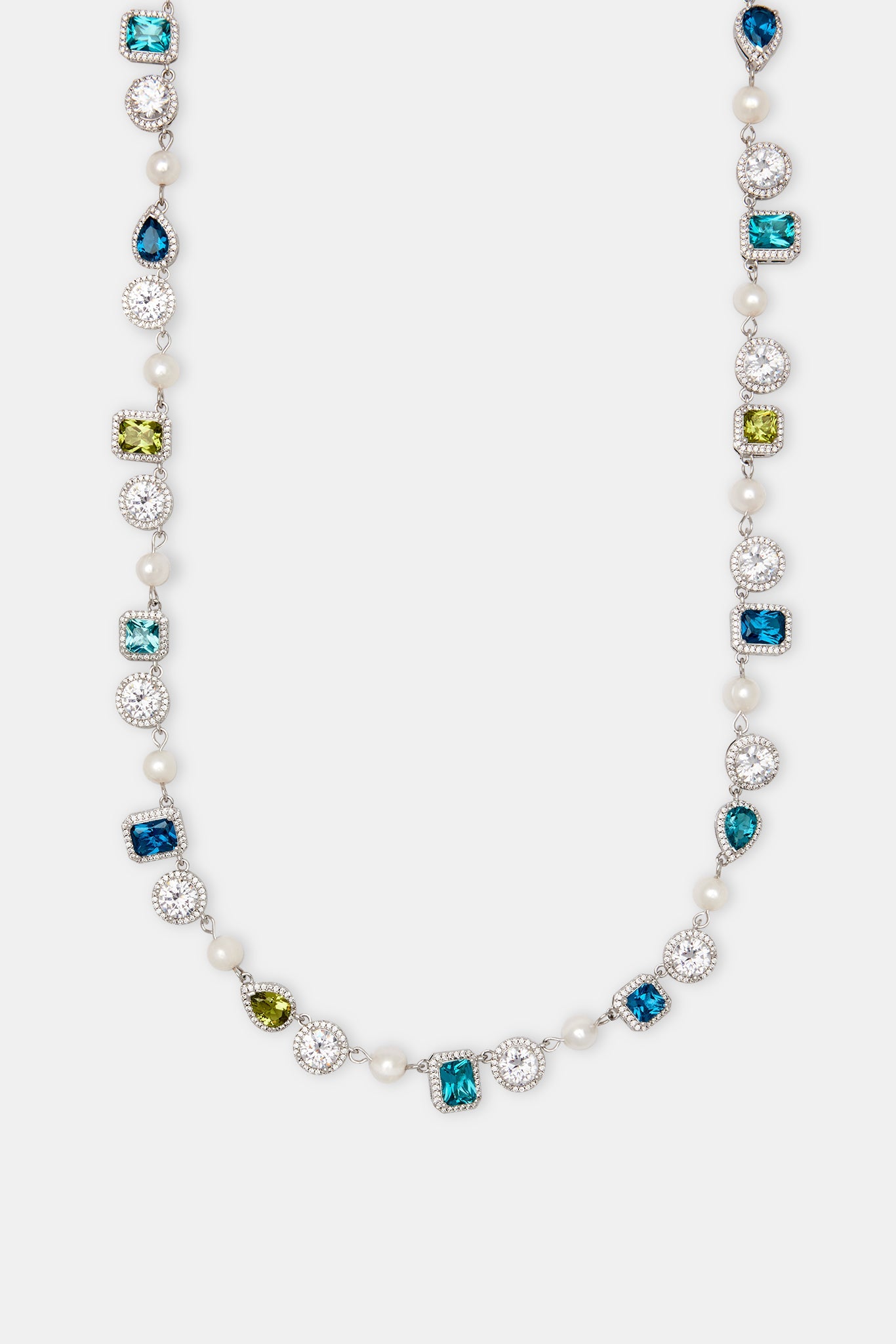 Blue & Green Mixed Gemstone Chain - 10mm